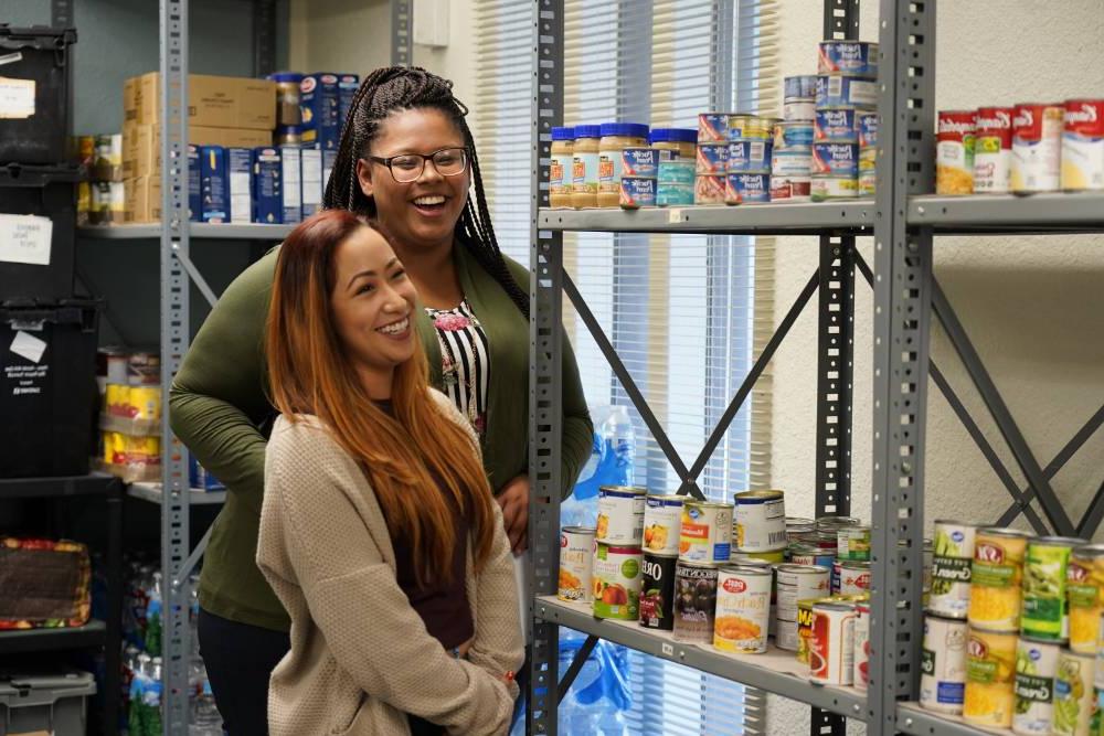 tcc students at the food pantry